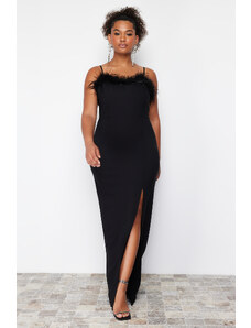 Trendyol Curve Black Finike Woven Plus Size Dress