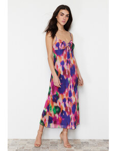 Trendyol Multicolored Maxi Length Sweetheart Neckline Knitted Maxi Dress