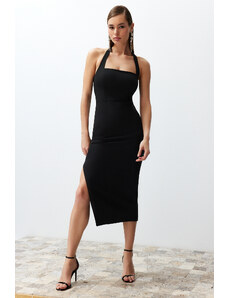 Trendyol Black Body-Fitting Woven Dress