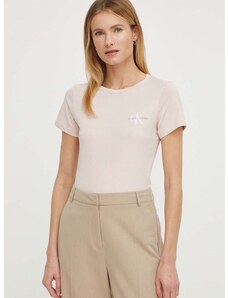 Calvin Klein Jeans pamut póló 2 db női, rózsaszín