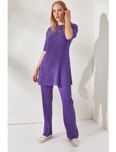 Olalook Women's Purple Short Sleeve Bottom Top Lycra Suit