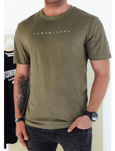 BASIC Khaki színű férfi póló felirattal RX5477