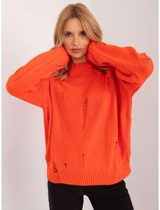 BASIC Narancssárga perforált pulóver -BA-SW-0648.27-orange
