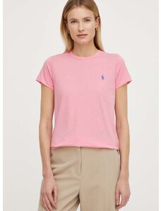 Polo Ralph Lauren pamut póló női, rózsaszín