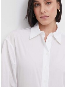 Calvin Klein pamut ing női, galléros, fehér, slim