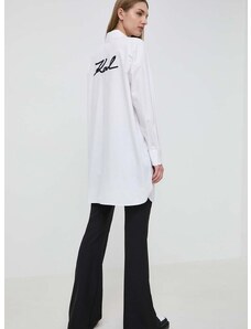 Karl Lagerfeld pamut ing női, galléros, fehér, regular