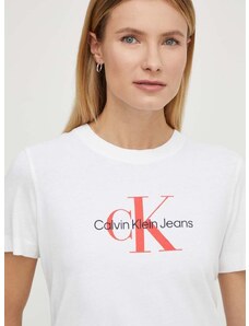 Calvin Klein Jeans pamut póló női, fehér