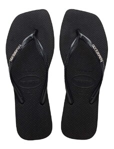 Havaianas flip-flop SQUARE LOGO METALLIC fekete, női, lapos talpú, 4148257.2976