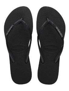 Havaianas flip-flop SLIM GLITTER II fekete, női, lapos talpú, 4146975.1069