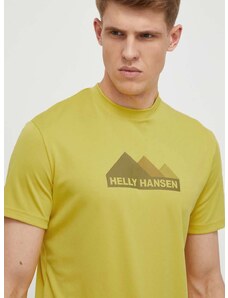 Helly Hansen sportos póló sárga, nyomott mintás