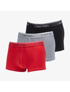 Boxeralsó Calvin Klein Microfiber Stretch Wicking Technology Low Rise Trunk 3-Pack Black/ Convoy/ Red Gala