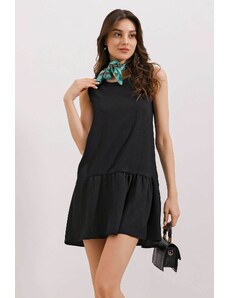 Bigdart 2344 Flared Knitted Summer Dress - Black