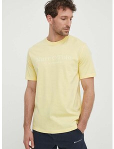 Marc O'Polo pamut póló sárga, férfi, nyomott mintás