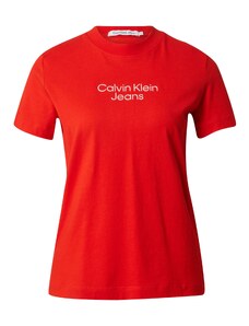 Calvin Klein Jeans Póló piros / fehér