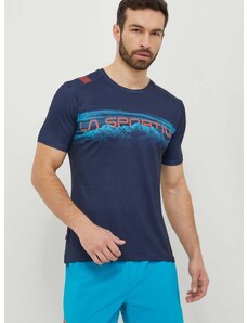 LA Sportiva sportos póló Horizon sötétkék, nyomott mintás, P65643643