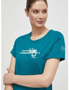 LA Sportiva t-shirt Stripe Cube női, zöld, O94733733