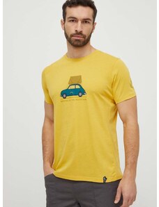 LA Sportiva t-shirt Cinquecento sárga, férfi, nyomott mintás, N55735735