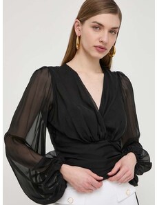 Elisabetta Franchi selyem ing fekete, regular, CA03242E2
