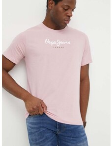 Pepe Jeans pamut póló Eggo rózsaszín, férfi, nyomott mintás