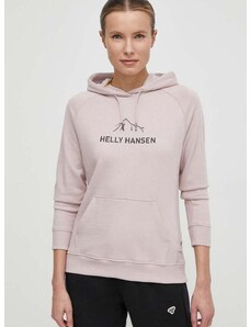Helly Hansen felső rózsaszín, női, nyomott mintás, kapucnis, 63427