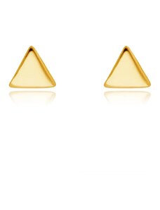 Ekszer Eshop - Fülbevaló 14K sárga aranyból – fényes ívelt egyenlő oldalú háromszögek S1GG232.26