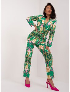 Fashionhunters Green two-piece set with button-down trousers