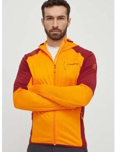 LA Sportiva sportos pulóver Existence Hoody narancssárga, mintás, kapucnis, P53102320