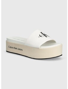 Calvin Klein Jeans papucs FLATFORM SANDAL MET fehér, női, platformos, YW0YW01036