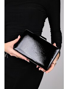 LuviShoes DESTINY Black Patent Leather Women Evening Bag