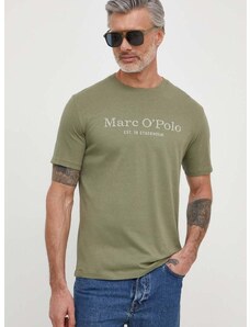 Marc O'Polo pamut póló zöld, férfi, nyomott mintás