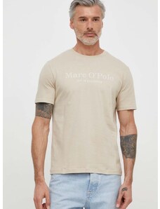 Marc O'Polo pamut póló bézs, férfi, nyomott mintás