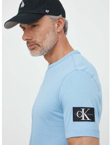 Calvin Klein Jeans pamut póló férfi, sima, J30J323484