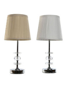 Asztali lámpa Home ESPRIT Fehér Bézs szín Fémes Fém 25 W 220 V 20 x 20 x 43 cm (2 egység)