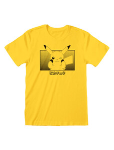 Unisex rövid ujjú póló Pokémon Pikachu Katakana Sárga