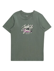 Jack & Jones Junior Póló 'TAMPA' sötétzöld / lila / fekete / piszkosfehér