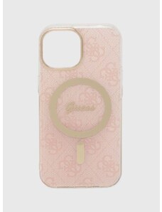 Guess telefon tok iPhone 15 / 14 / 13 6.1" rózsaszín