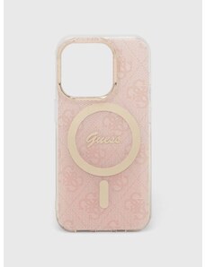 Guess telefon tok iPhone 15 Pro 6.1" rózsaszín