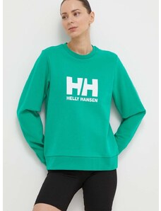 Helly Hansen pamut melegítőfelső zöld, női, nyomott mintás, 34462