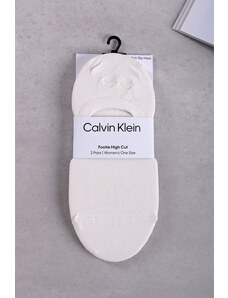 Calvin Klein Női krémszínű balerina zokni Footie High-Cut Mesh - dupla csomagolás