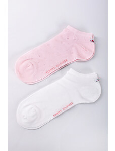 Tommy Hilfiger Női bézs-rózsaszín bokazokni Sneaker Summer Knit - dupla csomagolás
