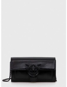 Pinko bőr pénztárca fekete, női, 100062.A124