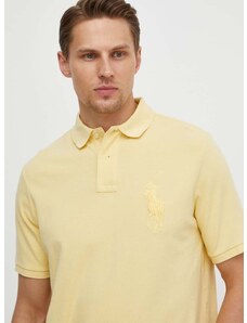 Polo Ralph Lauren pamut póló sárga, nyomott mintás