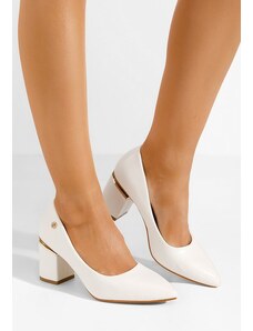 Zapatos Nelia fehér elegáns magassarkú cipő