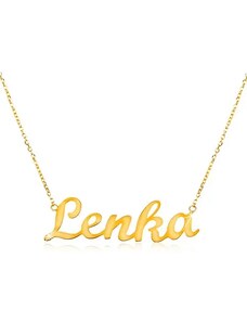 Ekszer Eshop - 585 arany állítható nyaklánc Lenka névvel, finom csillogó lánc S3GG198.10