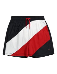 Tommy Hilfiger Underwear Rövid fürdőnadrágok 'MEDIUM DRAWSTRING' tengerészkék / piros / fehér