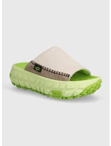 UGG papucs velúrból Venture Daze Slide zöld, női, platformos, 1152680