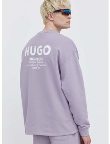 Hugo Blue pamut melegítőfelső lila, férfi, nyomott mintás