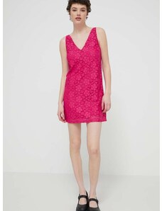 Desigual ruha LACE rózsaszín, mini, egyenes, 24SWVW48