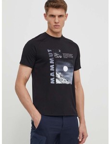 Mammut sportos póló Mountain fekete, nyomott mintás