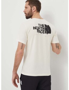 The North Face pamut póló bézs, férfi, nyomott mintás, NF0A87EWQLI1